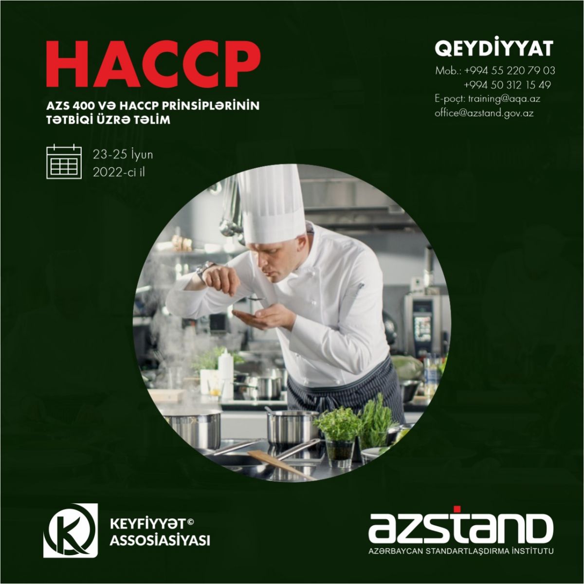 HACCP prinsiplərinin tətbiqi və AZS 400 üzrə təlimlərə start verilir