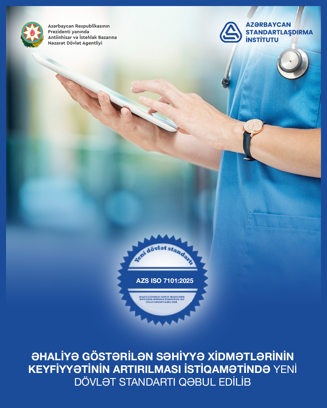 Azərbaycanda əhaliyə göstərilən səhiyyə xidmətlərinin keyfiyyətinin artırılması istiqamətində yeni dövlət standartı qəbul edilib