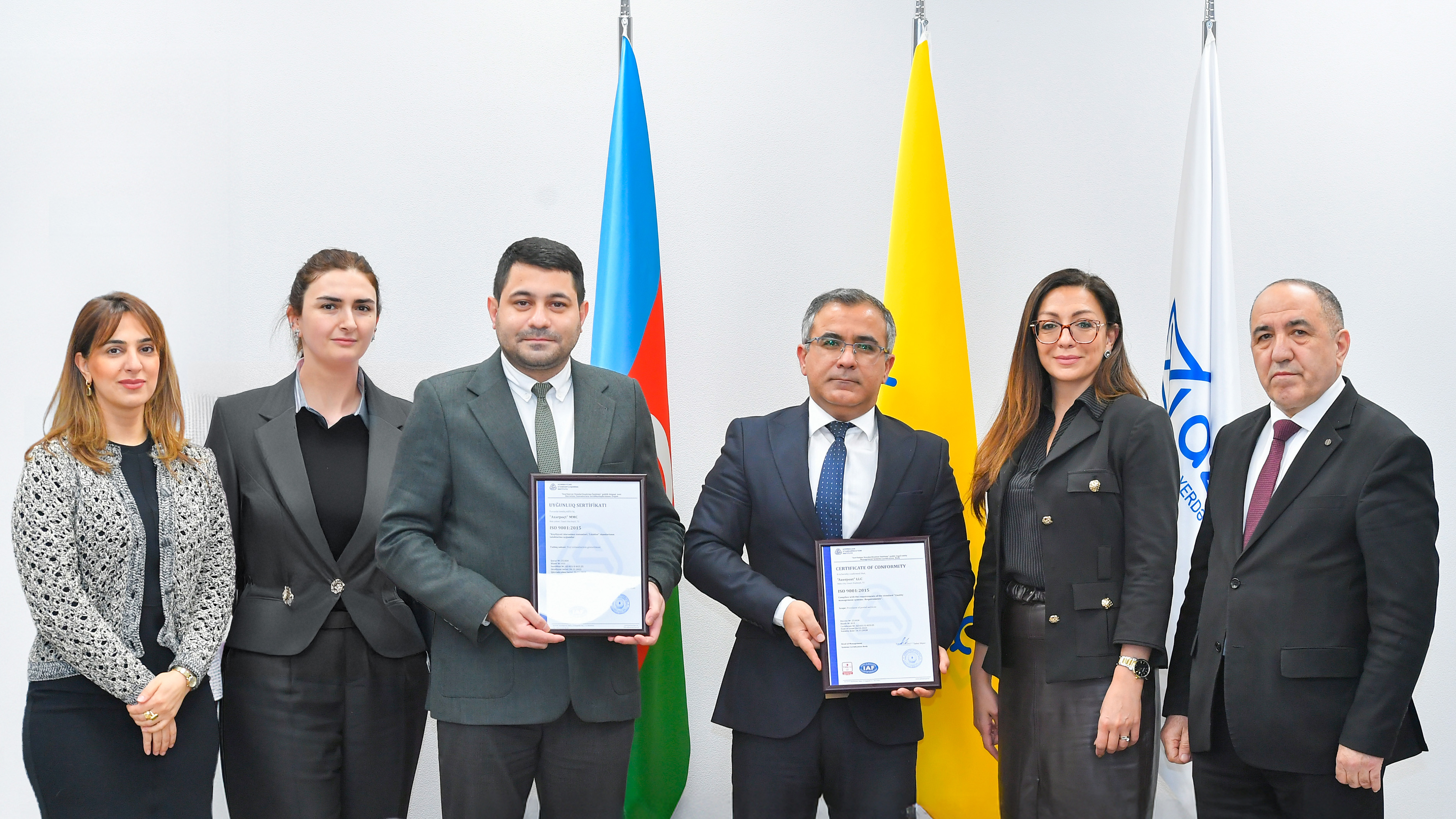 “Azərpoçt” MMC ISO 9001:2015 beynəlxalq standartı üzrə sertifikatlaşdırılıb